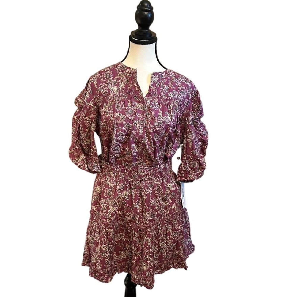 Bishop & Young‎ Anthropologie women's Rachel Ruched Sleeve Blouse & Skirt set in